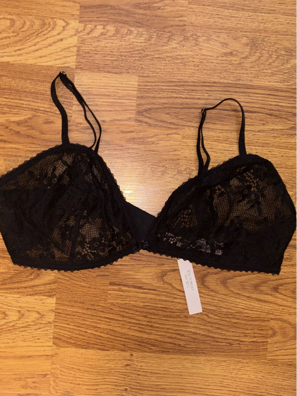 Victoria's Secret Black Lace Unlined Bralette